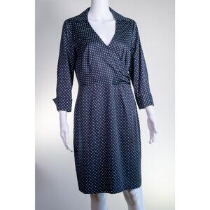 ANN TAYLOR: Navy Polka Dot Wrap Dress